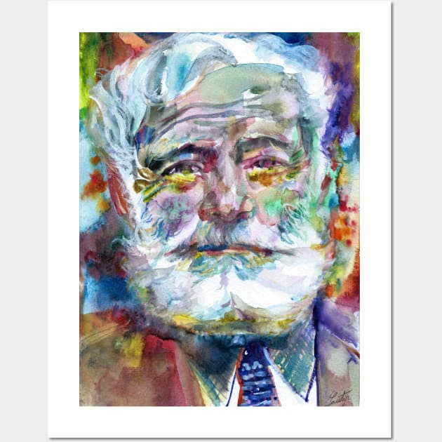 ERNEST HEMINGWAY watercolor portrait .2 Wall Art by lautir